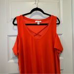 Eye Candy Orange/Coral Strappy V Neck Cold Shoulder Dress size 3X Photo 6