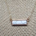 Boutique NEW Gold Howlite Bar Necklace‎ Photo 5