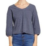 Madewell Navy Wild Ginger Bubble Sleeve Lightweight Sweatshirt Small NWT Photo 0