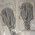Faux Pearl and Gold Tone Boho Hair Clip Charms Photo 1