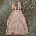 Free People Torn Up Jumper Frayed Hem Overalls Mini Dress Size 6. Pink D… Photo 6
