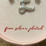 None Necklace earrings set fine silver plated the letter E NWT Photo 4