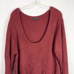 Lane Bryant Plus Sz 26 28 Sweater Dress Midi Maroon Knit Holiday Scoop Neck B Photo 2