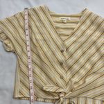 Monteau  Los Angles yellow, white, and purple stripe tie front cropped top small Photo 8
