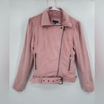 Kaari Blue  Light Pink Leather Jacket Photo 2