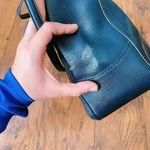 Coach Poppy Textured Patent Small Blaire Tote/Crossbody Brass / Navy Photo 17