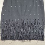 Ann Taylor Black Rhinestone Feather Hem Shift Dress 14 Party Cocktail Flapper Photo 7
