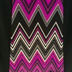 Evan Picone Chevron Sheath Sleeveless Dress Women's 8 Black Purple Career Knit Photo 3