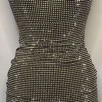 Thirty / Thirty LA Sparkling Silver Halter Dress Size Small Black Photo 2