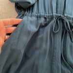 Lou & grey blue button up roll tab sleeve cinch waist shirt dress pockets XS Photo 8