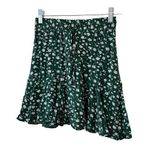 Princess Polly  Green & White Floral Print Flirty A-Line Skirt Size 2 Photo 0