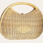 Vintage 1960’s wicker purse bag mint condition beach boho basket bag​​​​…​​​​​ Gold Photo 1