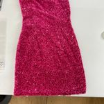 NEW Loyeloy women's pink sequins one shoulder cutout strap‎ bodycon mini dress Size XS Photo 5