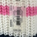 SO NWT  Sweater Womens S Multicolor Striped Lace Up Crew Neck Knit Cozy Preppy Photo 3