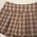 BP Plaid Brown Pleated Skirt Side zipper Photo 2