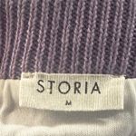 Storia Crochet Mini Skirt, Knit, Colorblock Womens Sz M Purple Blue White NWOT Photo 3