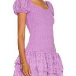 Likely  NEW Tayaisha Smocked Cotton Eyelet Violet Mini Dress Sz 8 Photo 1