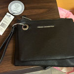 French Connection  Black Leather Wristlet Wallet Photo 0