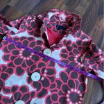 Boden Rainy Day Mac Cotton Coat Geometric Floral Daisy Pink No Hood Size 10 Photo 10