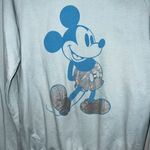 Disney Parks DisneyLand Mickey Mouse Pullover Crew Sweatshirt Size S Blue Silver Photo 1