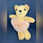 CHENILLE & FUR BEAR KEYCHAIN/BAG CHARM Tan Photo 3