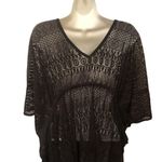 Time And Tru Black Crochet Swimsuit Cover Up Sz XL 16W/18W Plus Size White Lotus Photo 3