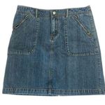 Eddie Bauer Denim Jean Skirt Knee Length 100% Cotton Back Slit Size 8 Photo 0