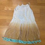 Kareena Embroidered Floral Tassel Boho Chic Coastal Cowgirl Polka Dot Tunic L White Size L Photo 3