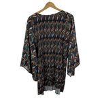 Catherines  Chevron Pleated Beaded Tunic Top Size 5X Multicolor Lightweight Boho Photo 4
