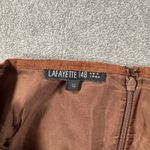 Lafayette 148 Brown Linen Maxi Skirt Women's 14 Flare Back Ruffle Laganlook Photo 4
