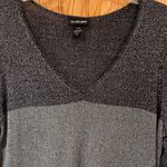 Lane Bryant  V-Neck Silver Gray & Black Colorblock‎ Metallic Sweater Size 14/16 Photo 5