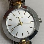 DKNY women rose gold silver tone quartz analog watch 28mm case 3ATMWR running Photo 2