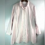 J. Jill XL Oversized Pink Pin Striped Summer Cotton Button Down Tunic Shirt Photo 0