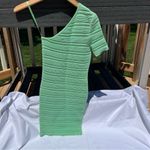 Torn By Ronny Kobo  Green Ribbed One Shoulder Bodycon Mini Dress Size S Photo 3