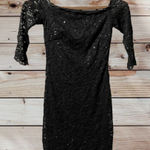 Crystal Doll Sequin Black Mini Party Club Dress Sz XS Little Black Dress Formal Photo 0