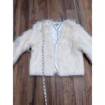 Xtraordinary  Ivory Faux Fur Cropped Jacket Women's Size M Open Front Coat Photo 3
