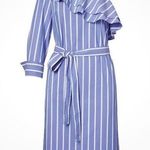 Banana Republic  One Shoulder Belted Stripe Dress Size 6 Tall Photo 0