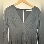 ASTR The Label L/S Black Sheer Embroidered Boho Mini Dress size Medium Photo 5