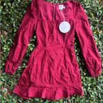 Princess Polly  The Villa Mini Dress Burgundy Photo 4