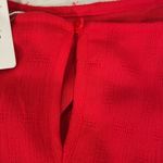 Ruffle crochet lace red elastic waist 3/4 sleeve lightweight lined midi dress Size L Photo 8