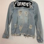 Unif  Light Blue Distressed Jean Jacket Photo 2