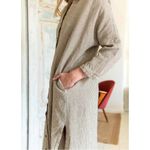 SAUTHS linen maxi dress in almond stripes large Tan Photo 4