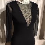 ZARA Knit Sweater Dress Sheer Neck & Sleeve Fit Shift Sheath Whimsgoth Photo 2