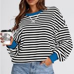Amazon Striped Casual Sweatshirt Size S Photo 0