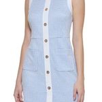 Tommy Hilfiger new Sleeveless Blue and White Button-Front Dress Photo 4