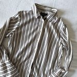 Something Navy  Striped Wide Cuff Button Down Blouse, XS Photo 4