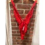 NWOT Victorias Secret Lace Teddy Red Size M Photo 4