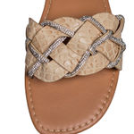 Yoki Alabama Women's Braided Rhinestone Flat Sandals in Beige 9 NIB Photo 1