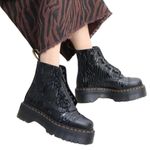 Dr. Martens Sinclair Platform Zebra Embossed Zip Up Lace Closure in Black Photo 15