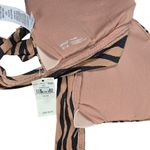 Aerie  Pique Animal Print Tie Longline Triangle Bikini Top‎ M NWT Photo 4